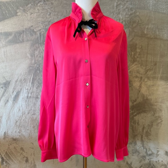 Sundance Silk Top NWT Coquette Romantic Button-Up Top Wmn’s Sz M - Picture 1 of 12